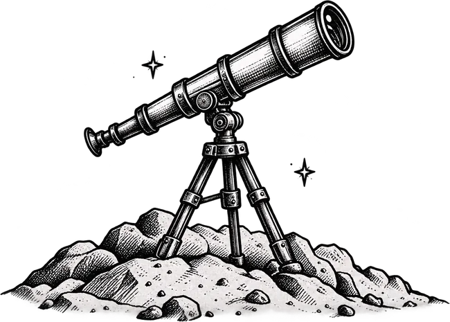 Telescop vintage îndreptat spre cer